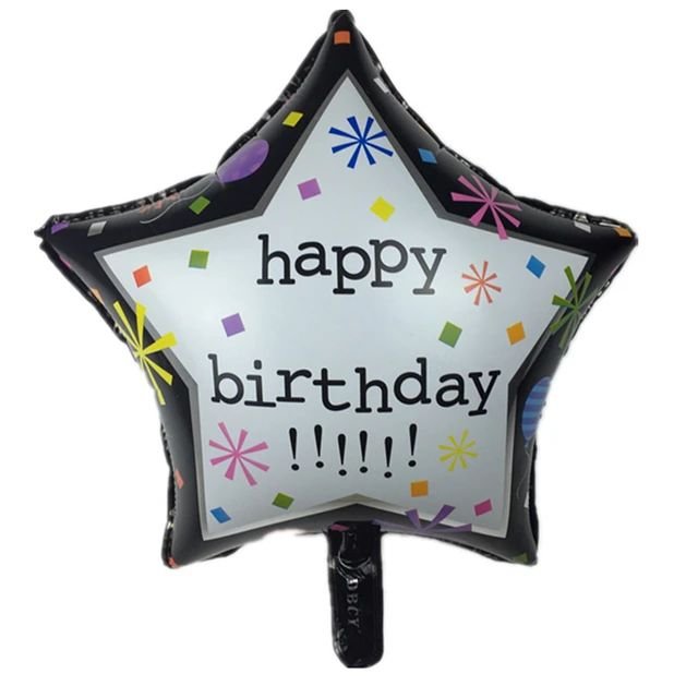 Black Star Happy Birthday Balloon