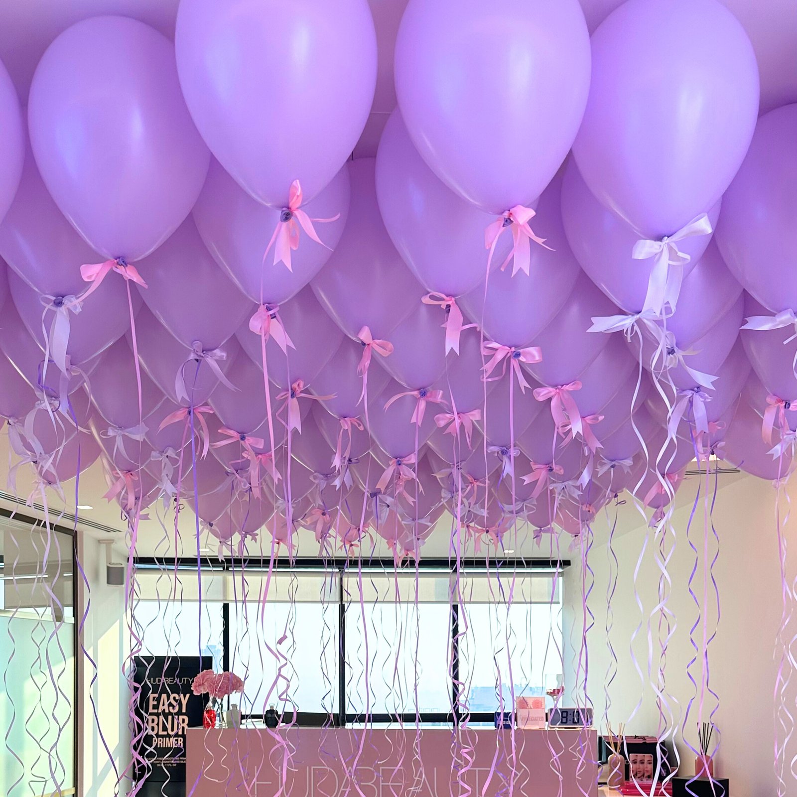 Ceiling Balloons (100 pcs helium balloons with ribbon)