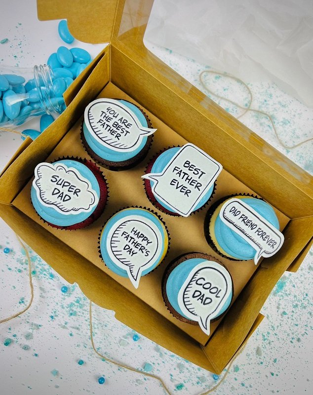 Fathers Day Comic Bubble Cupcakes (Set of 6)