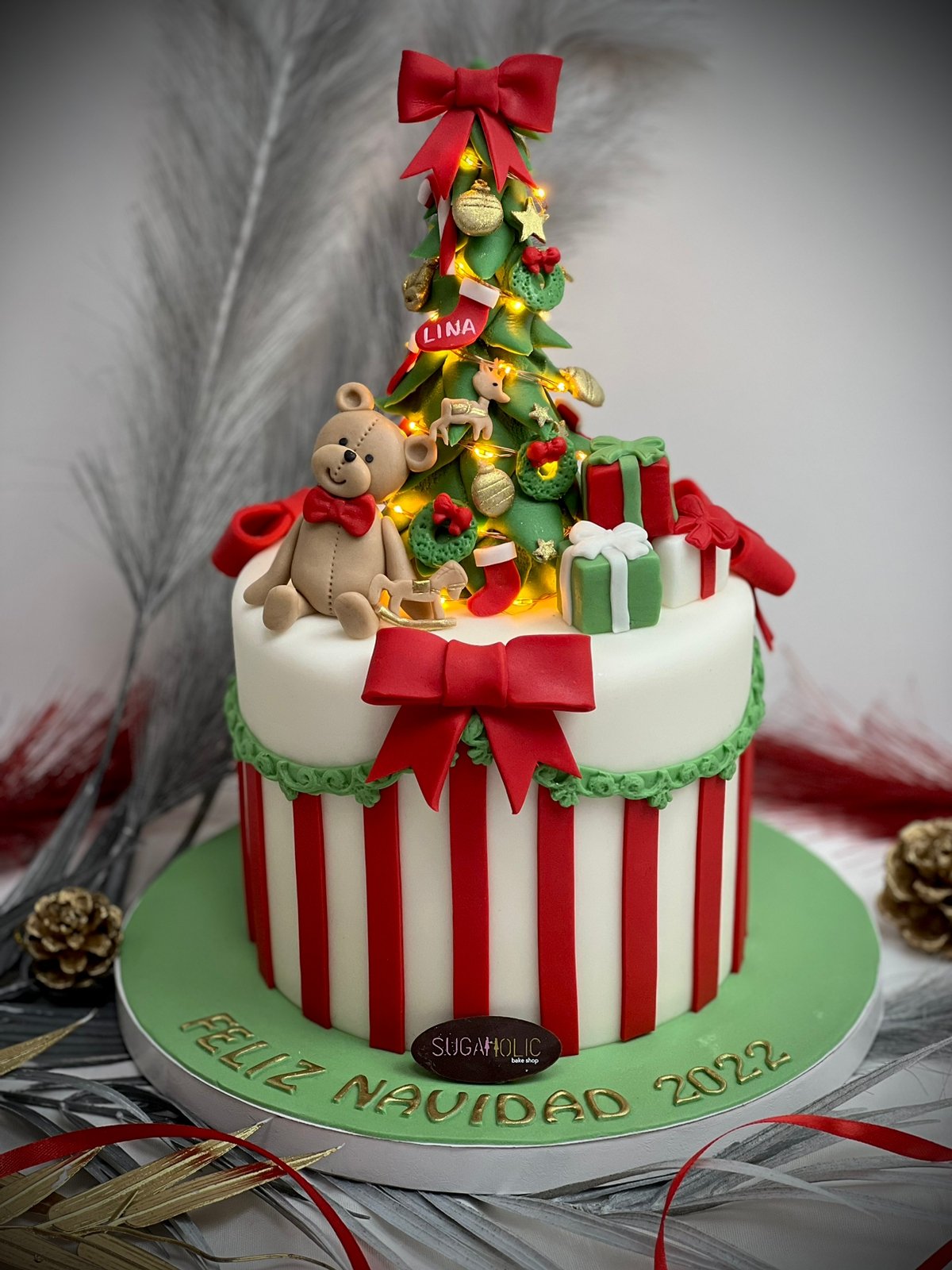 Lit up Xmas Cake