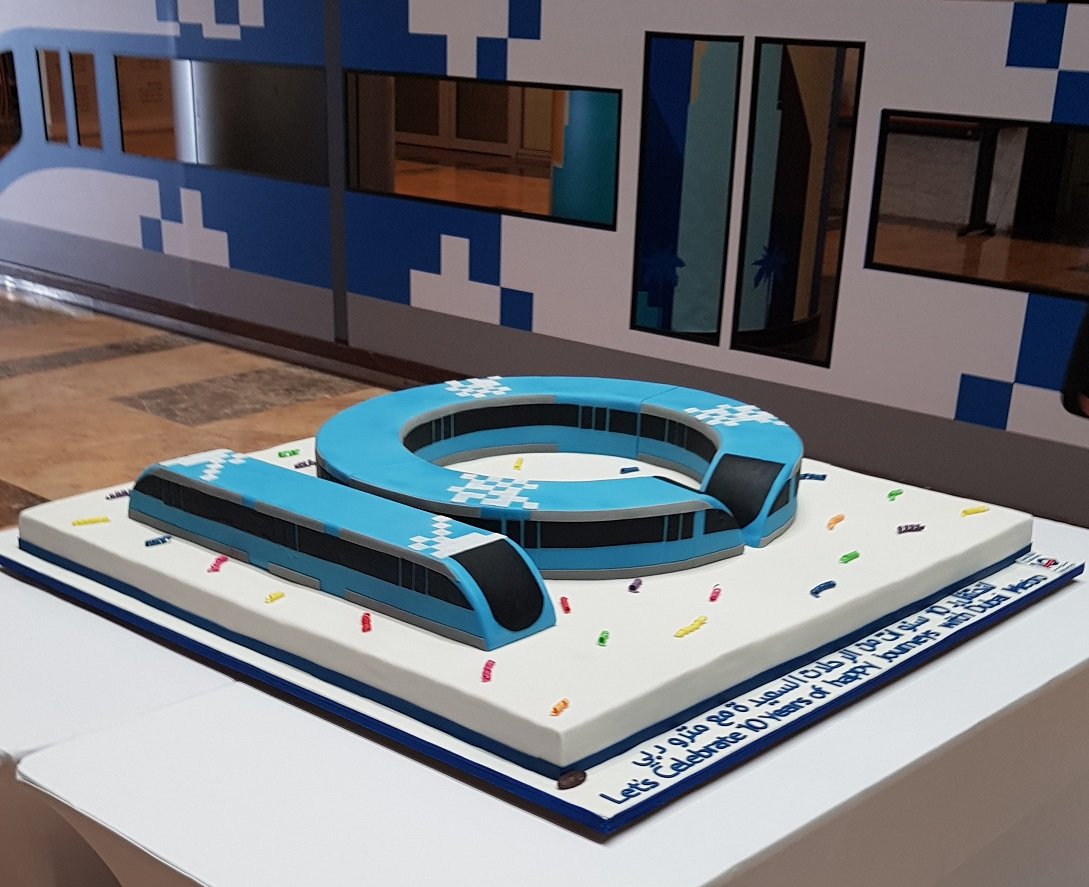 Dubai Metro 10 Year anniversary Cake 