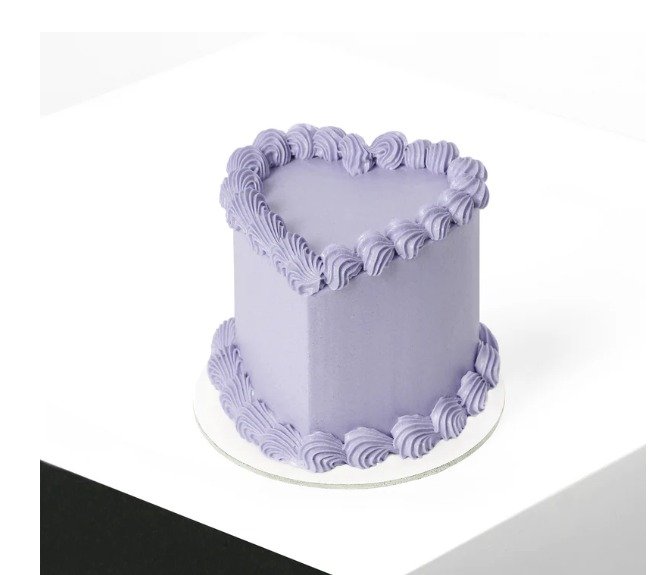 Lilac Heart Cake (flavour inside - Chocolate Ferrero Bento Cake With Transparent Box)