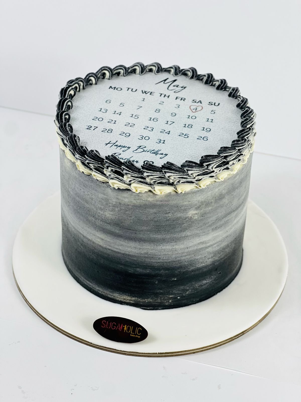  Ombre Black Buttercream Burnaway Cake 