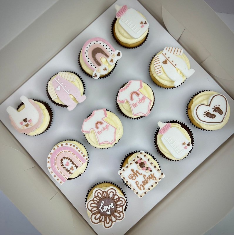 Baby Shower Bohemian Cupcakes (Set of 12)