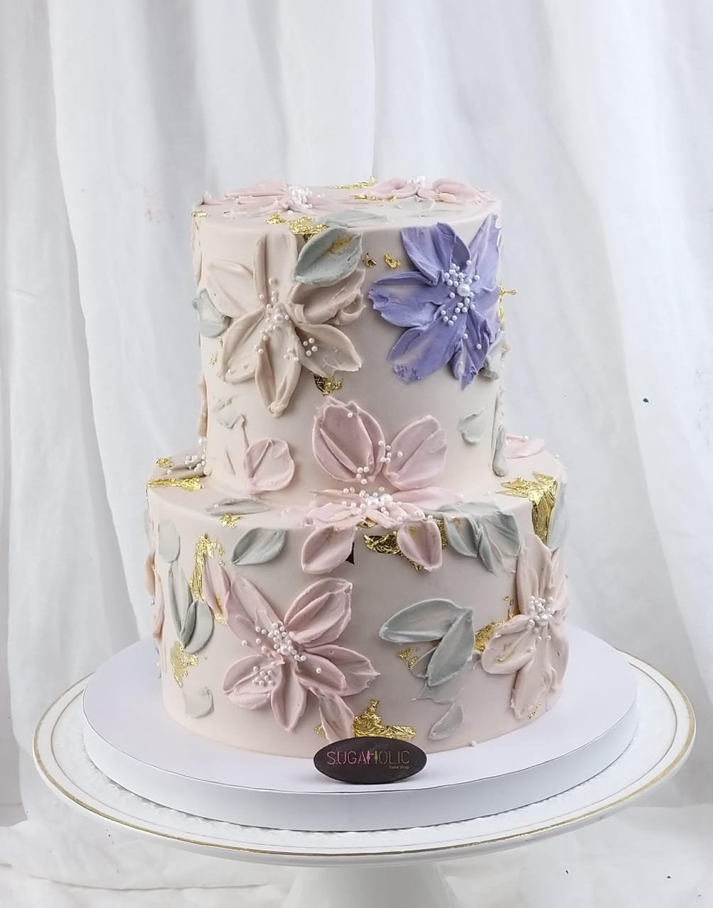 Fine Flower-stroke Buttercream Cake