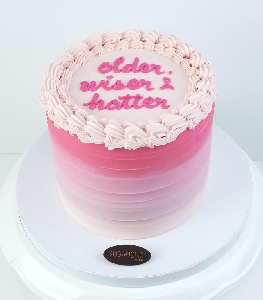Luscious Ombre Pink Buttercream Cake