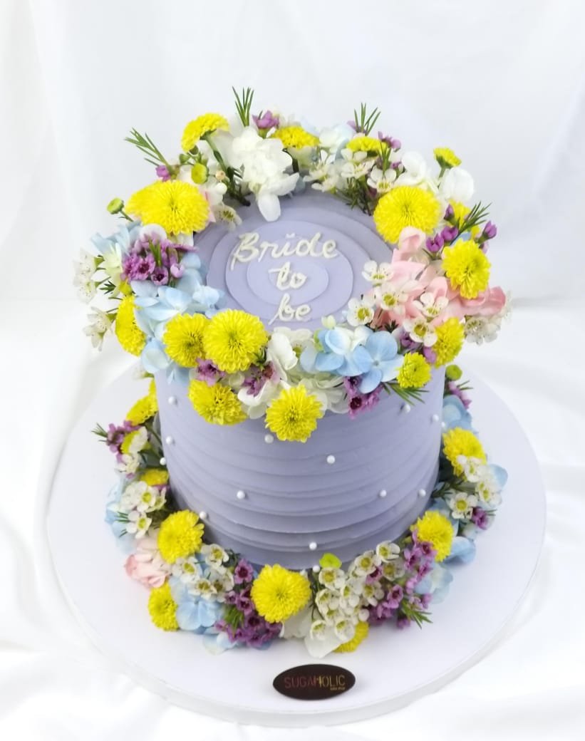 Purple for Her Floral Buttercream Cake