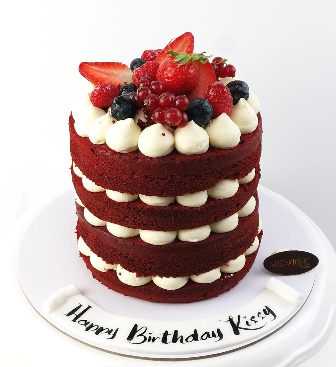 Red Velvet Naked Fruity  Cake