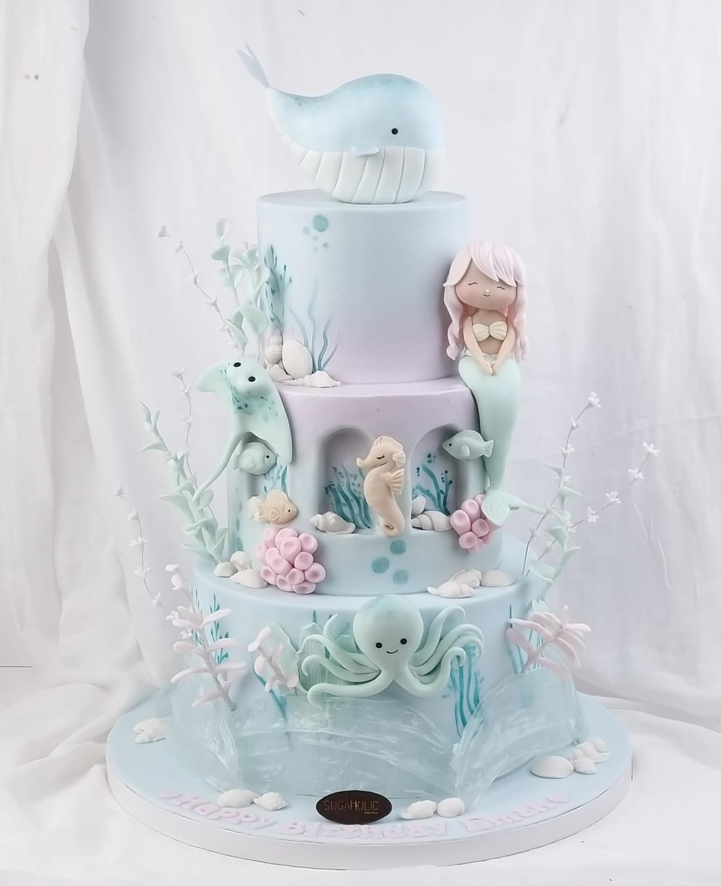 Under the Water Pastel Fondant Cake 