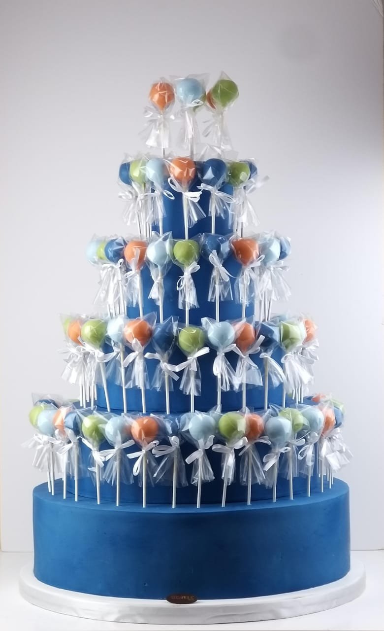 Blue Base Cakepop Tower 