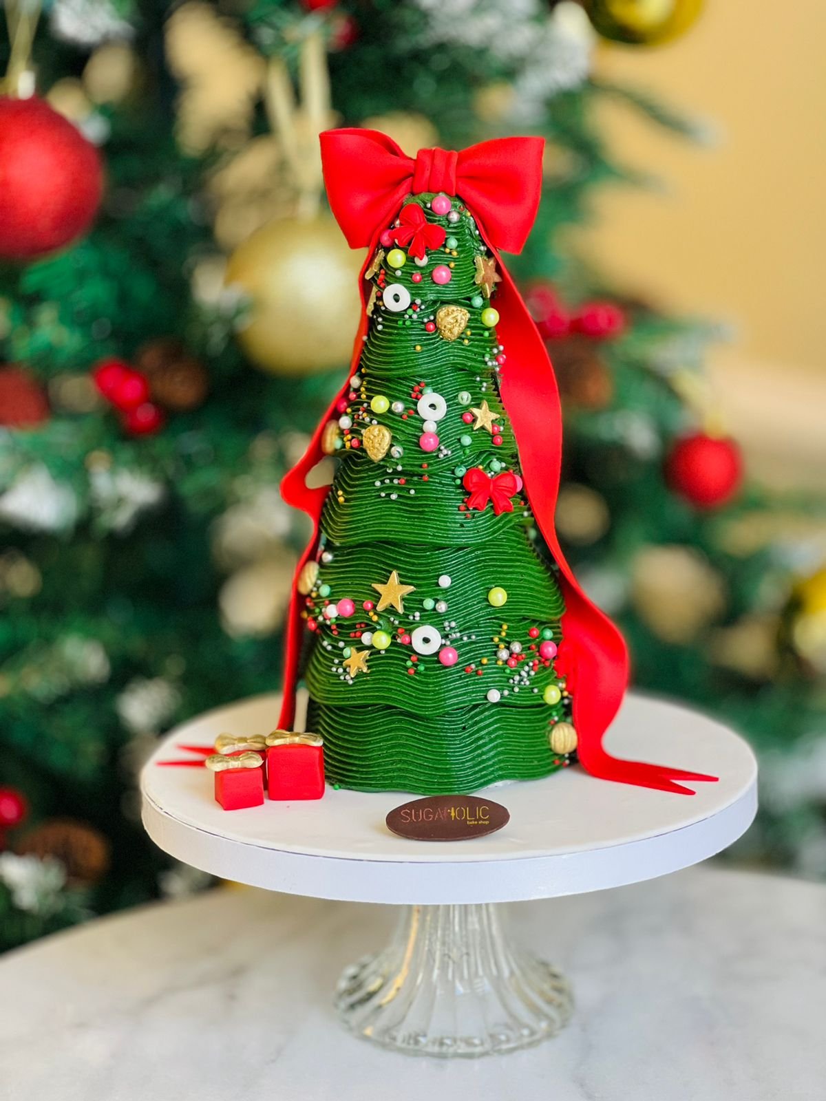 Christmas Tree Cone Buttercream Cake