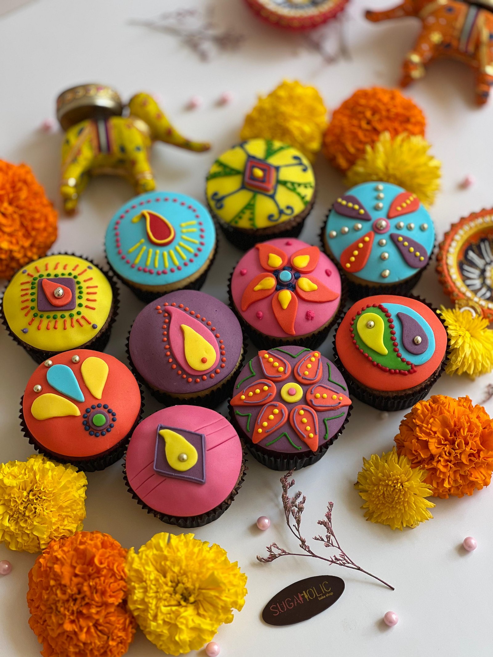 Diwali Festive Fondant Cupcakes