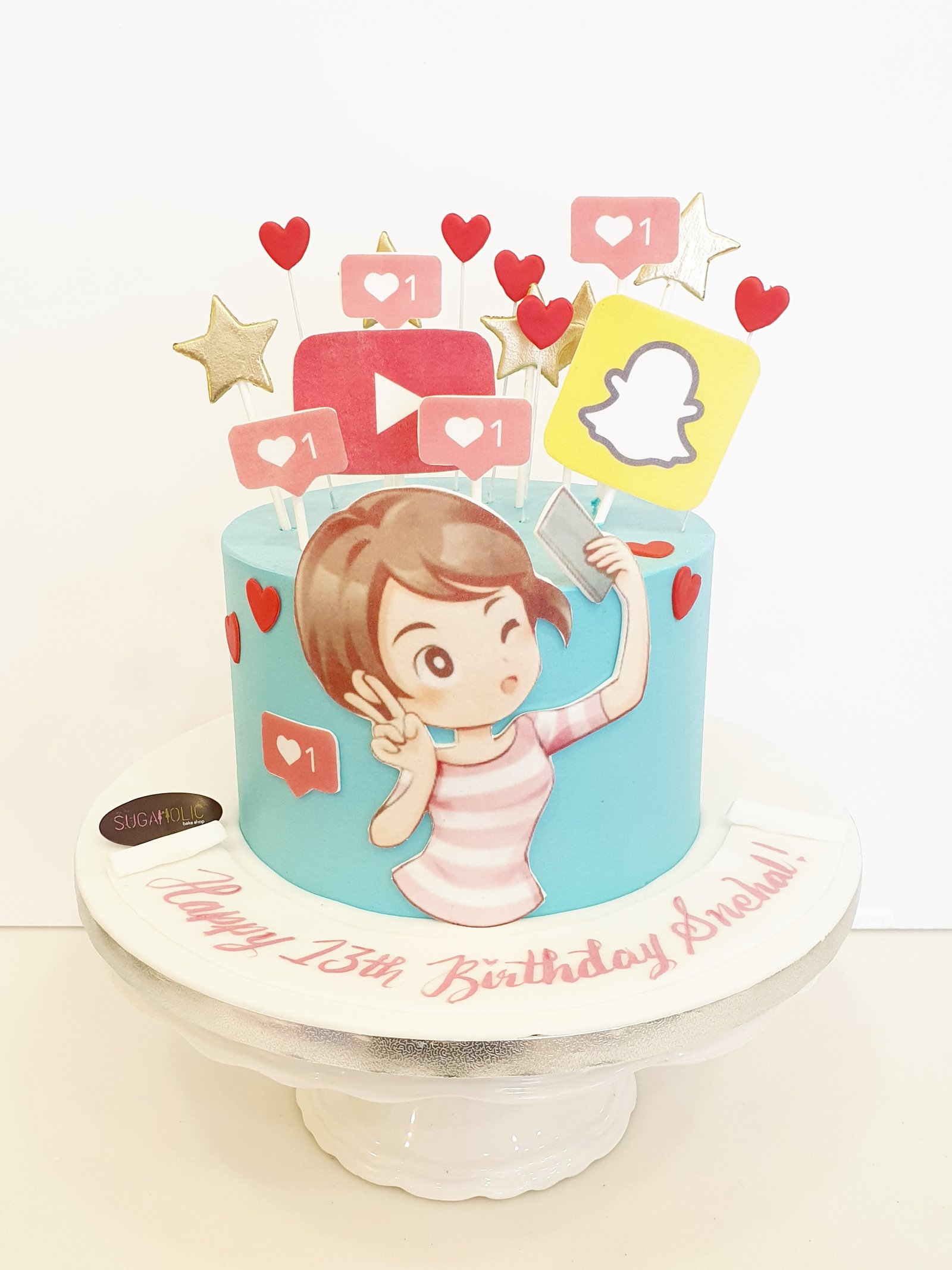 Social Media Likes with Edible Print Cake