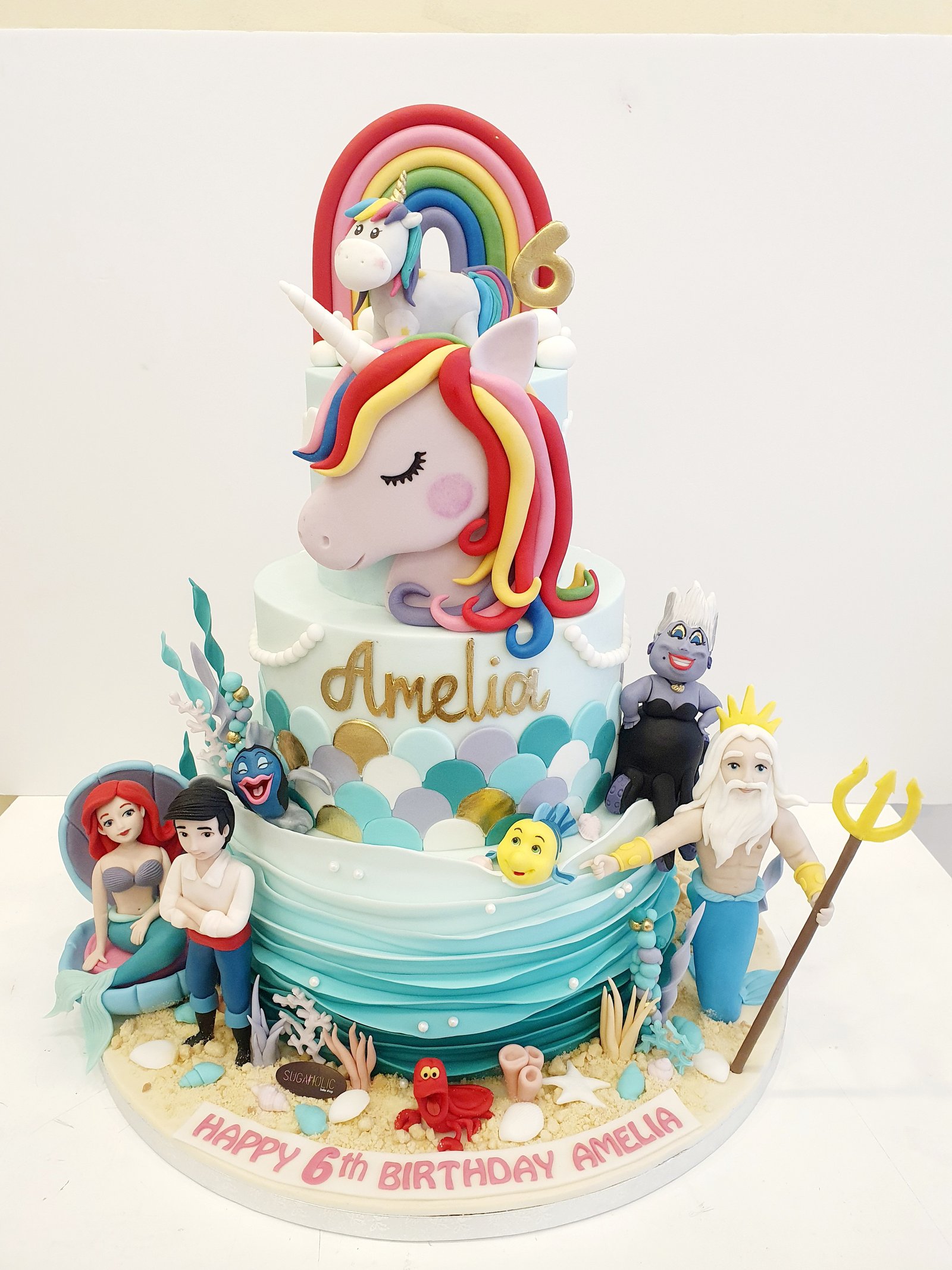 Unicorn with Mermaid Cake