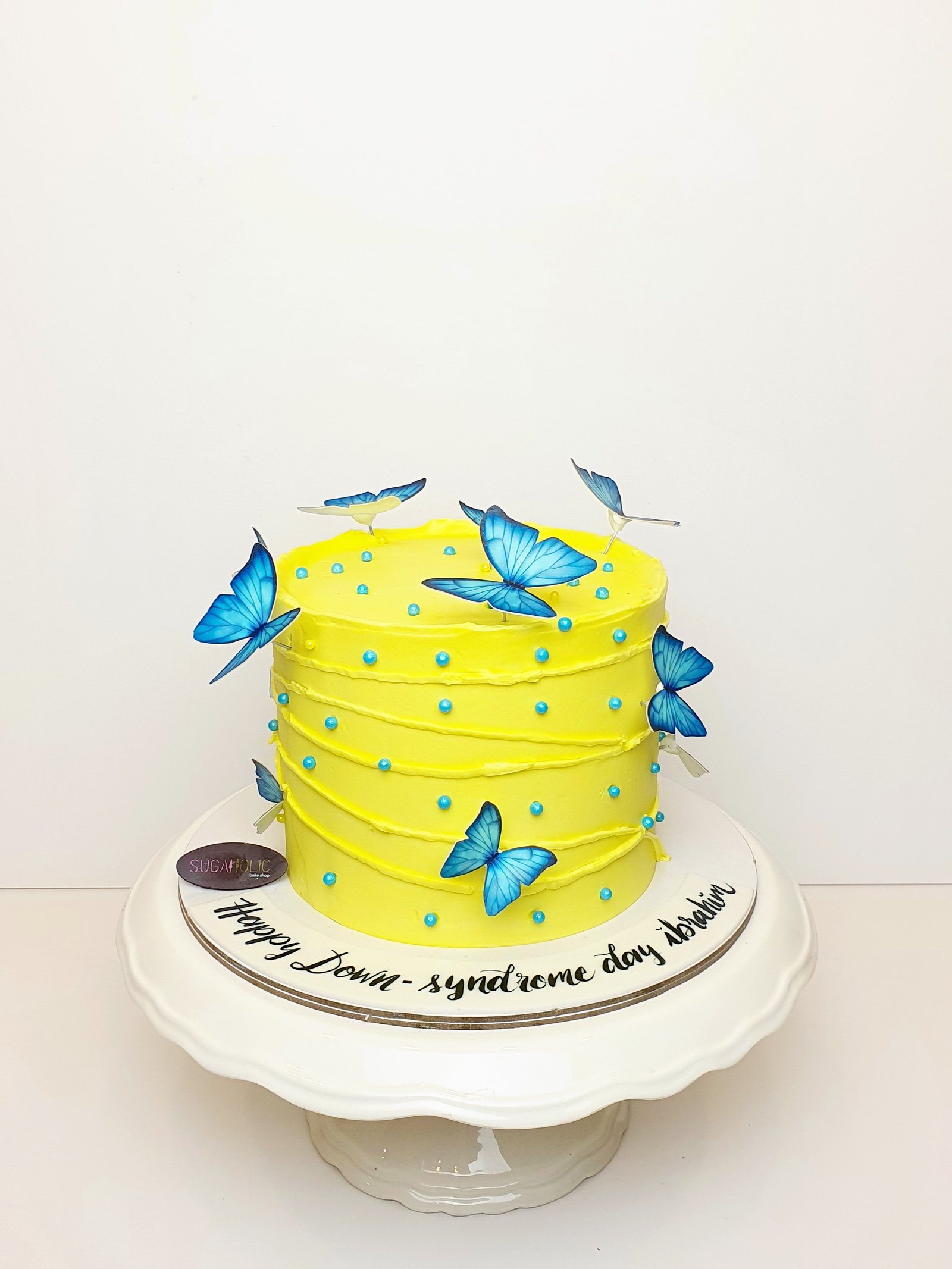 Butterfly Cake Yellow and Blue
