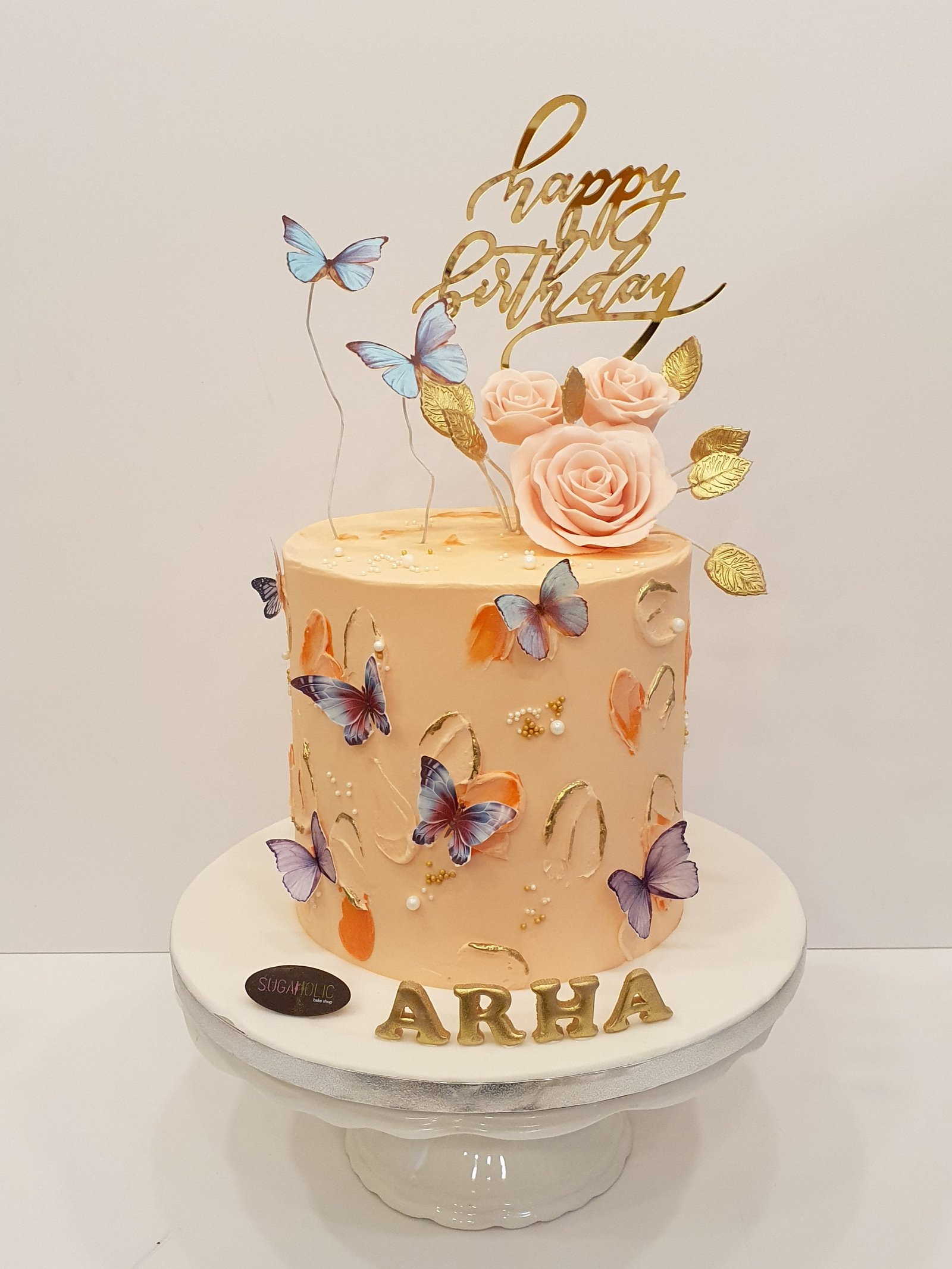 Floral with Butterfly Cake