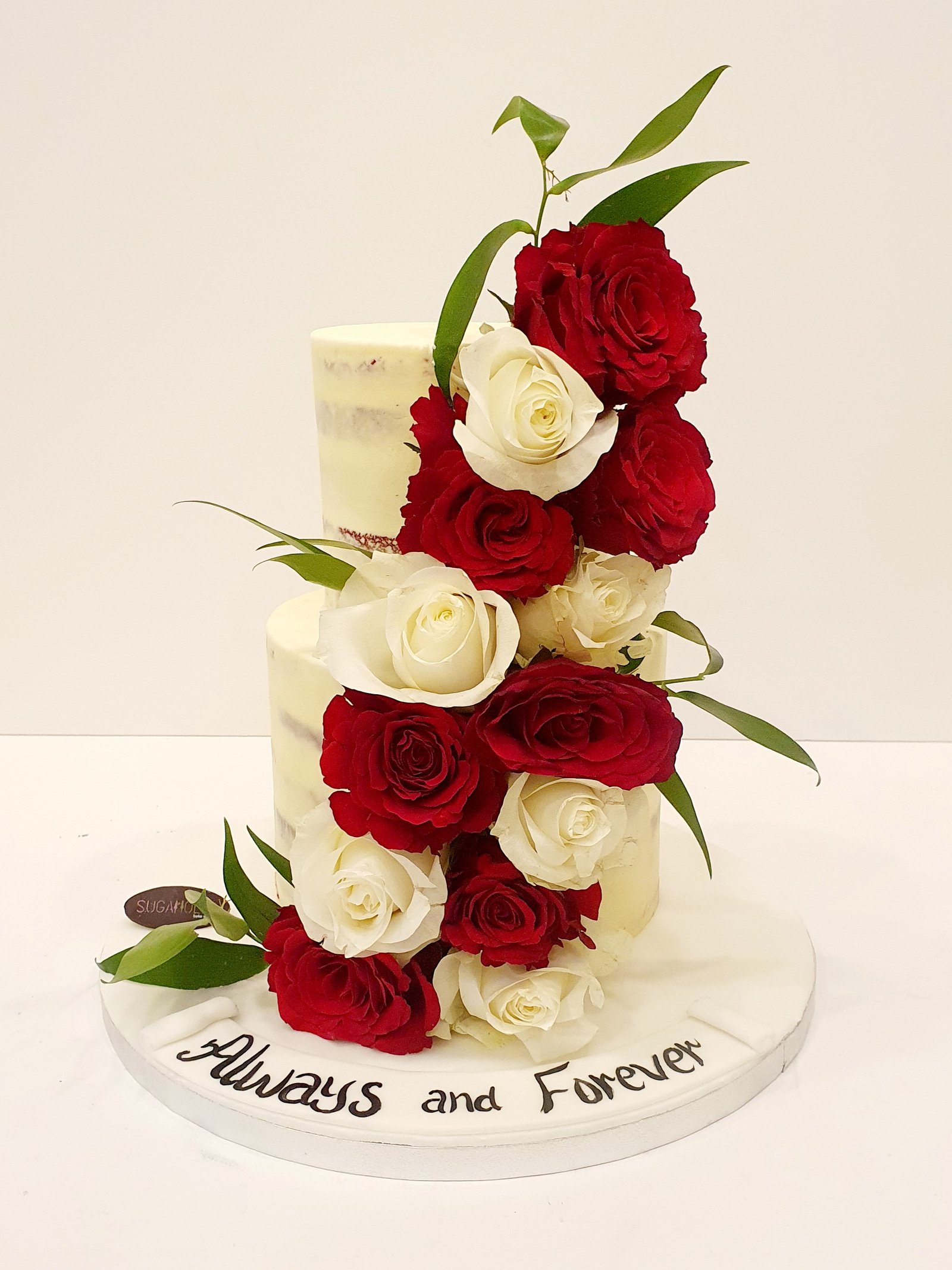 Red and white Roses Cake 