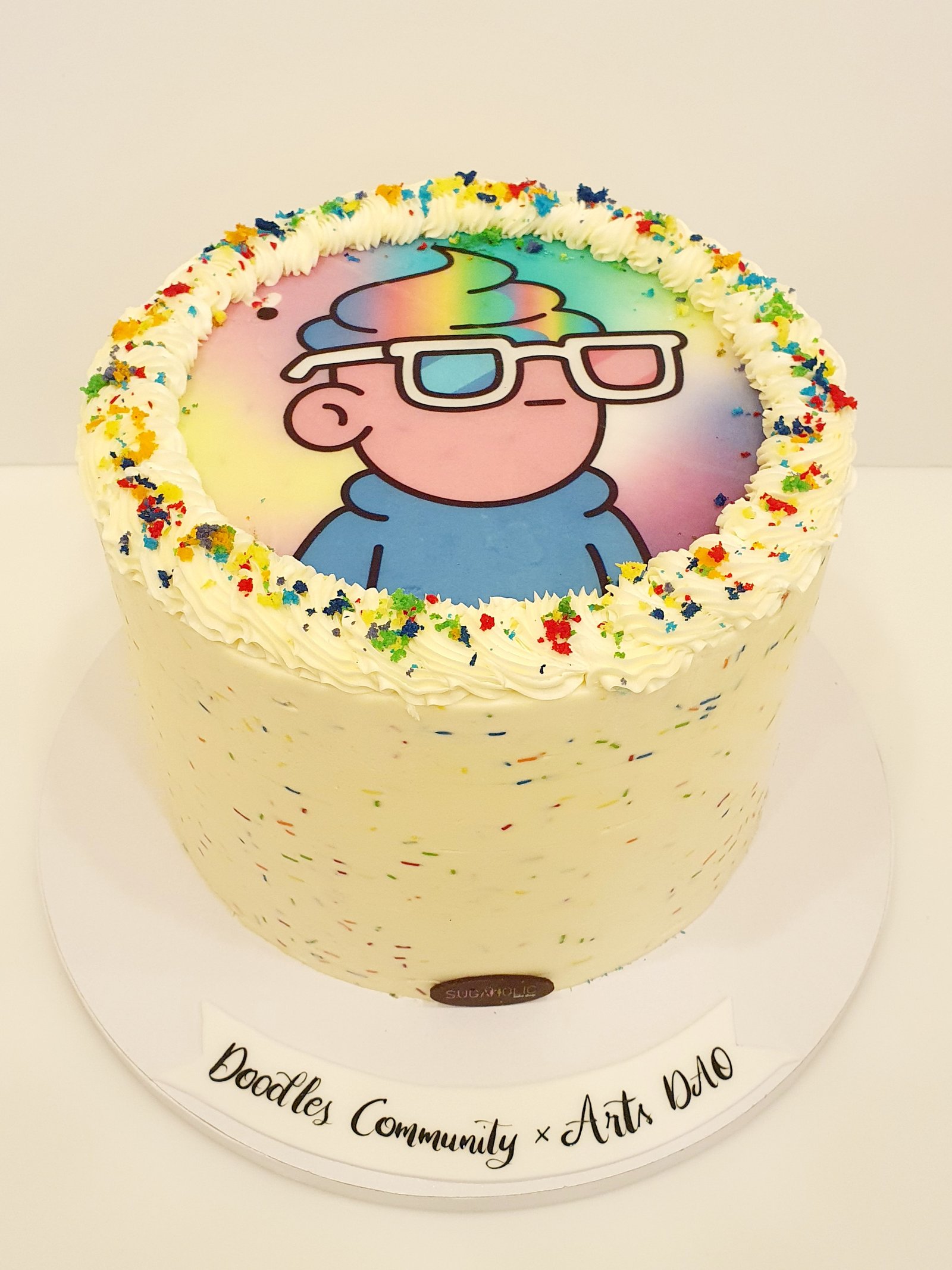 Rainbow Sprinkles Buttercream with Edible Print Cake