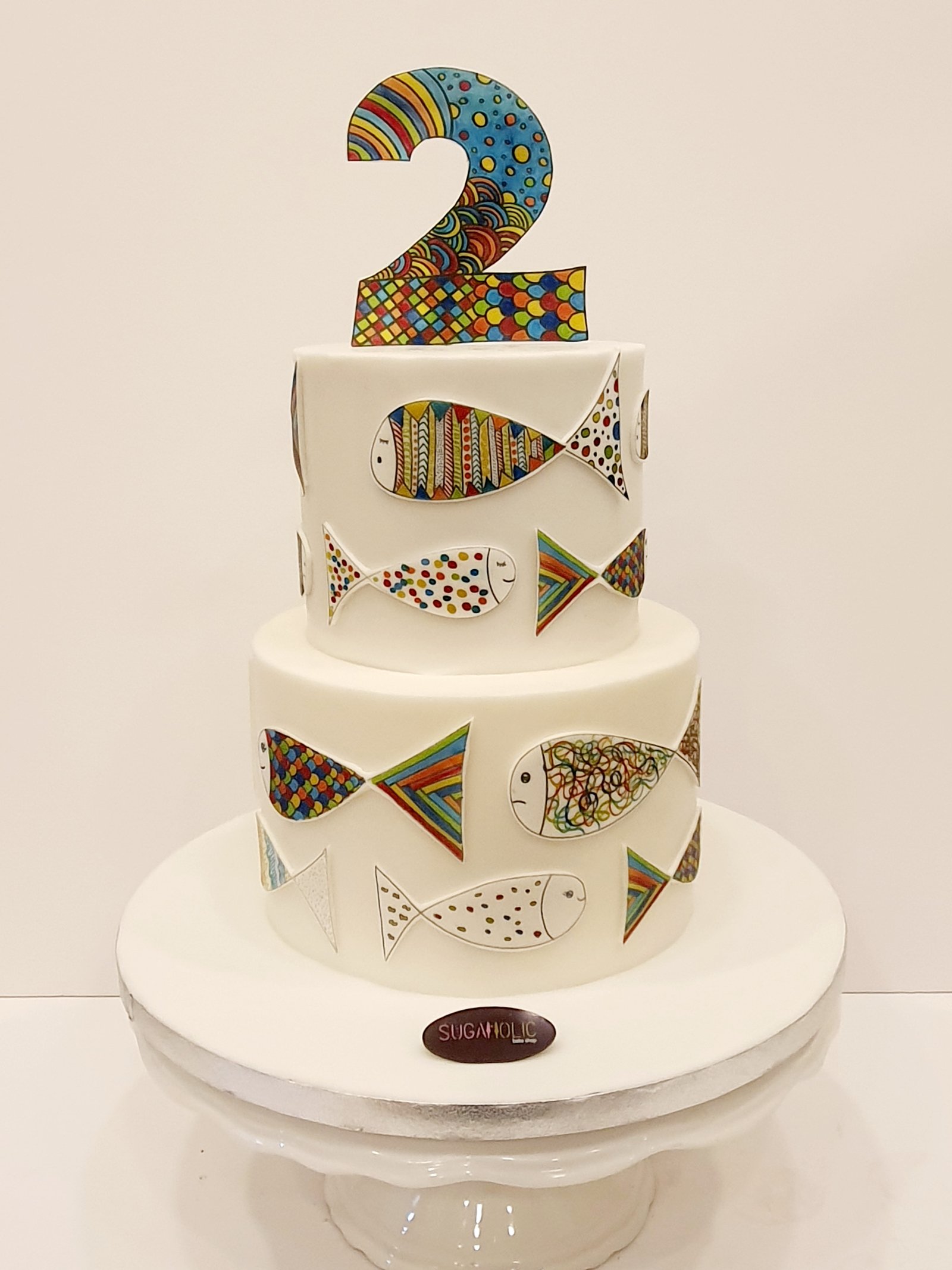 Fish Doodle Art Cake