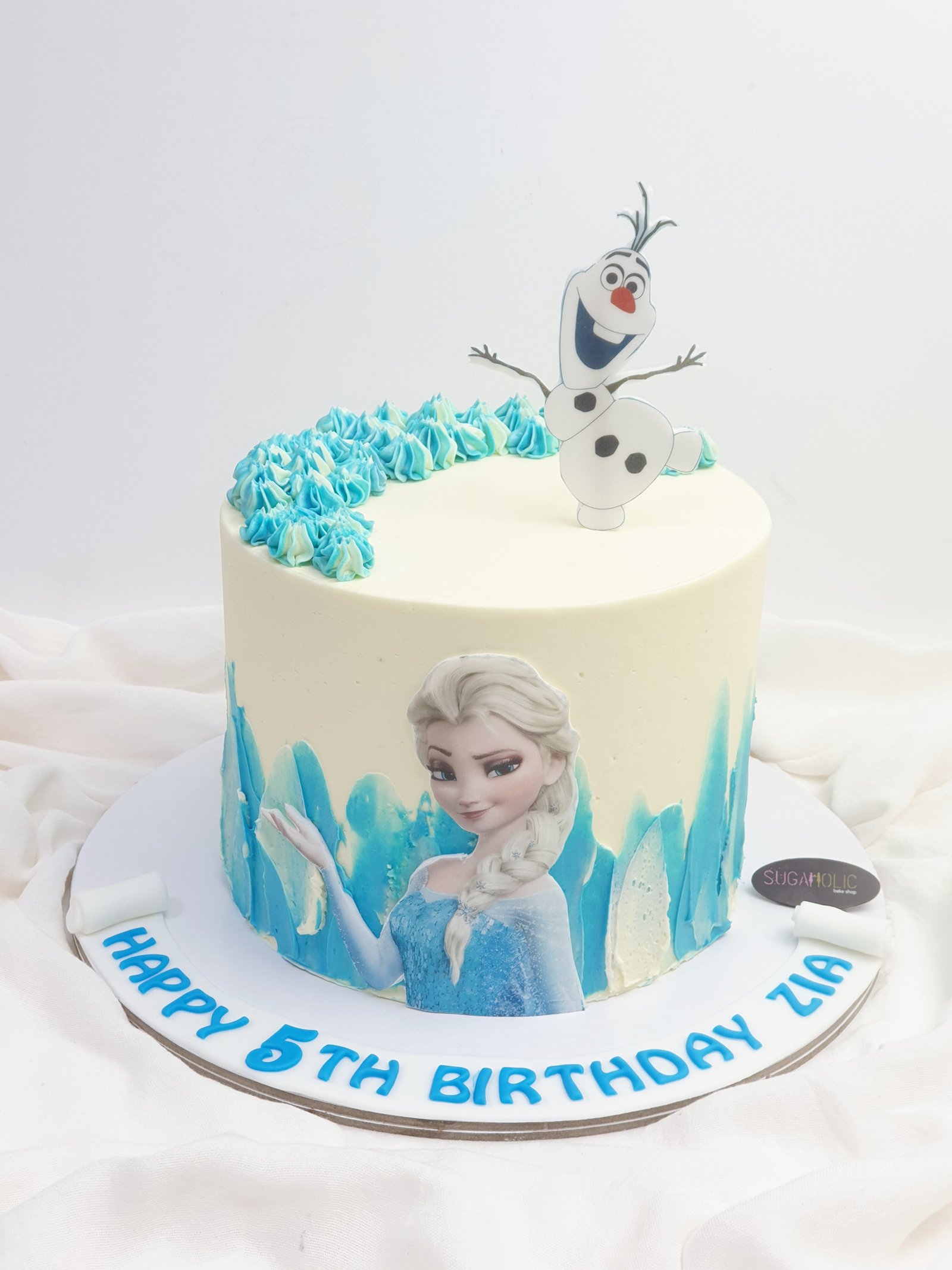 Frozen with Edible Print Elsa and Olaf Cake