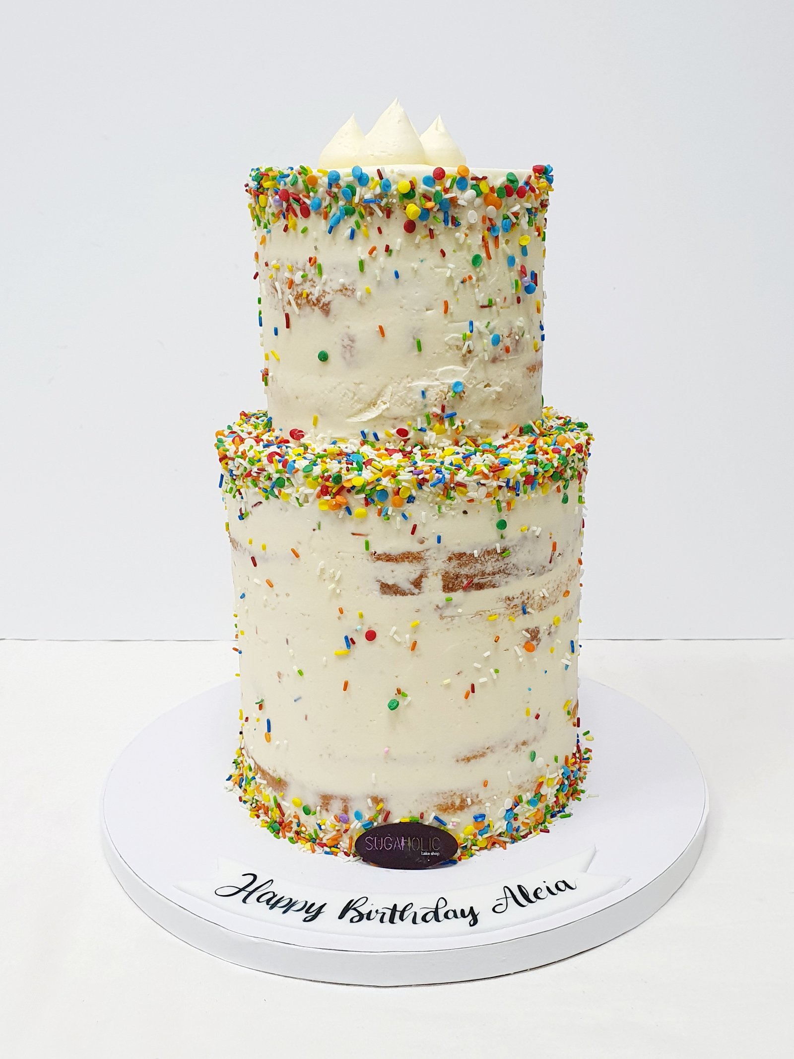 Rainbow Sprinkles Naked Cake