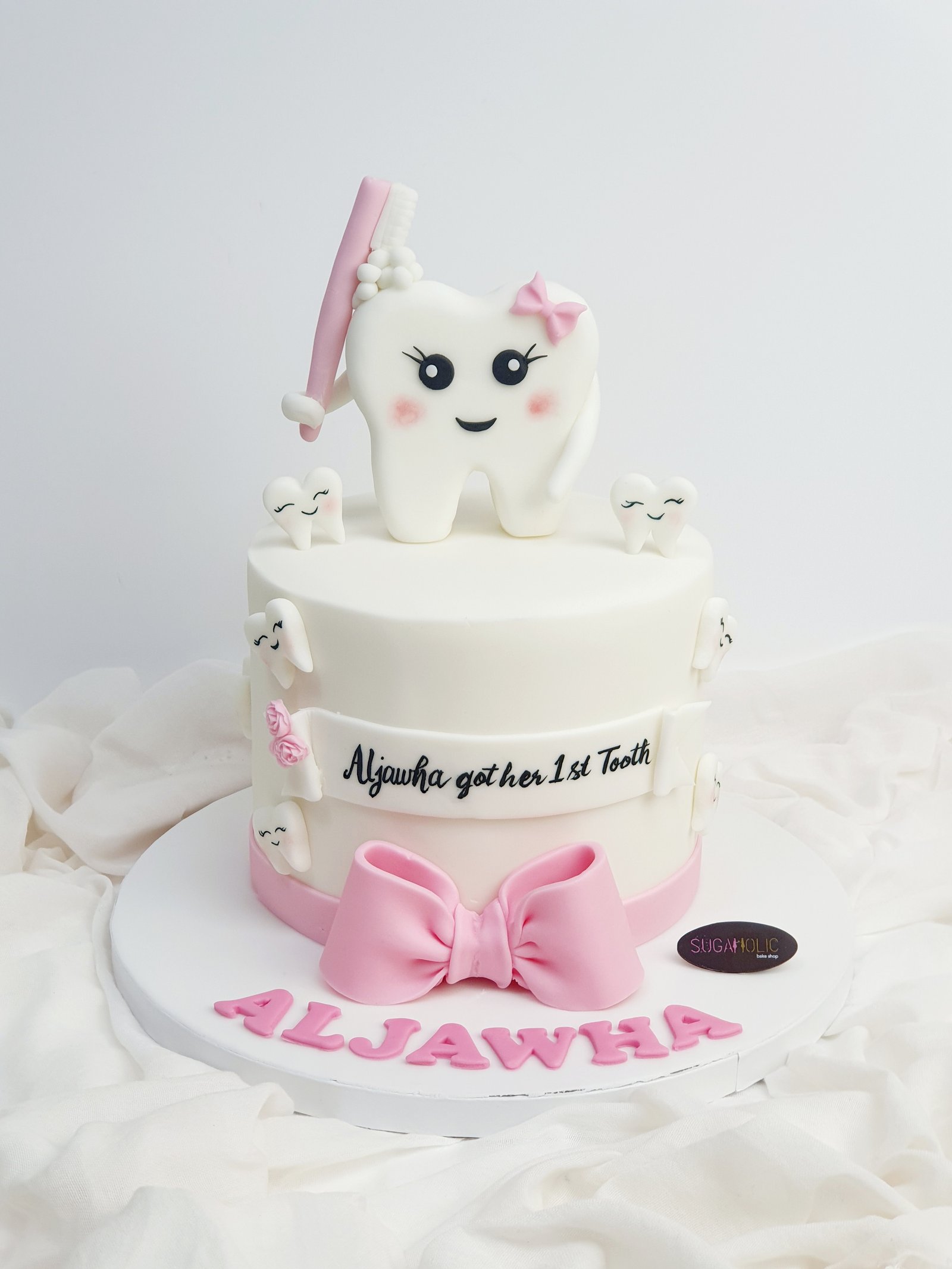First Tooth Pink Cake