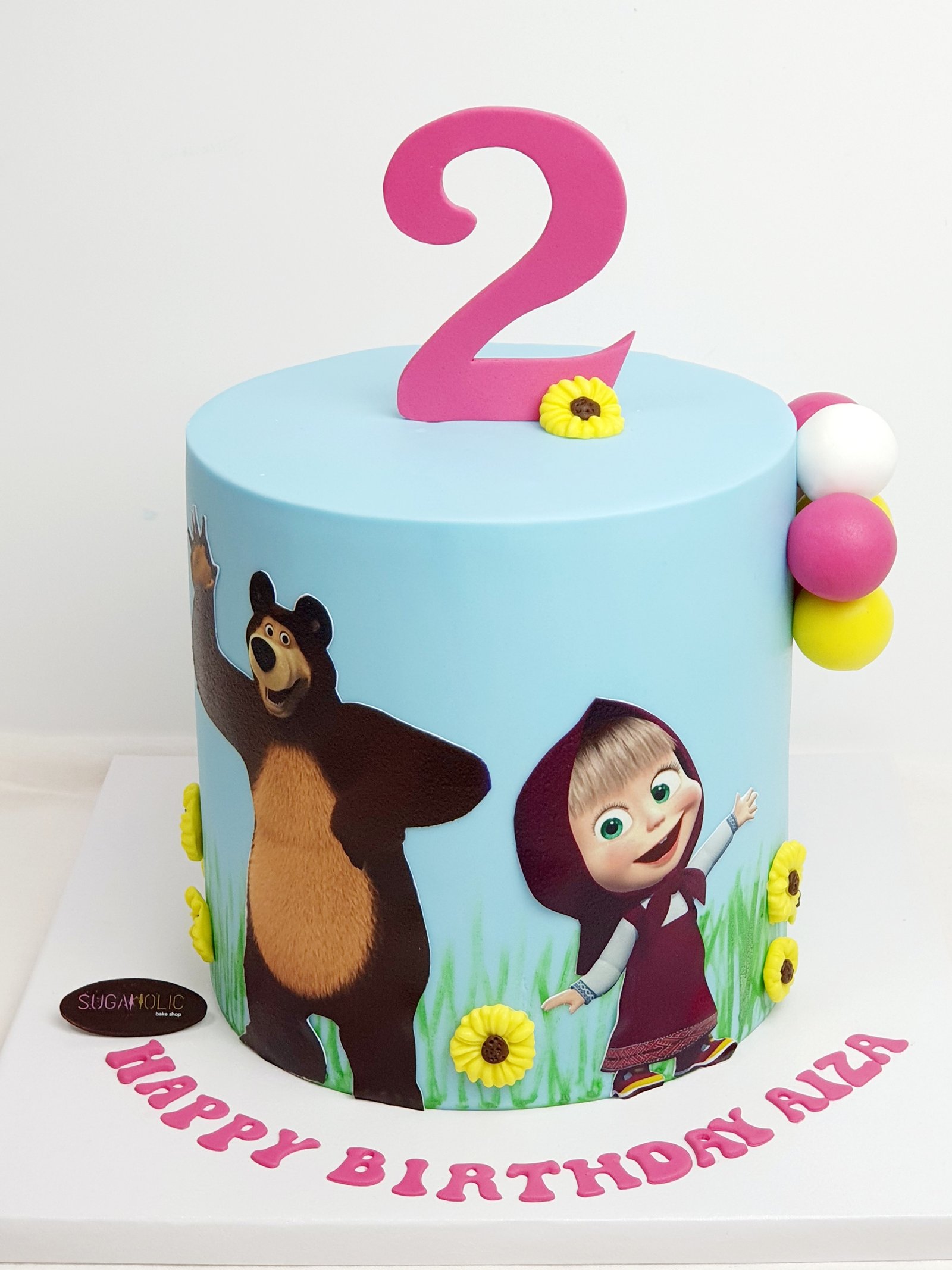 Masha And The Bear Prints Cake