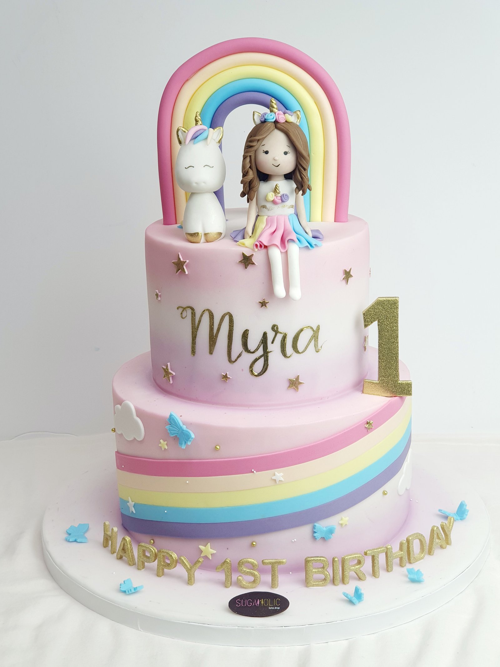 Unicorn with a Girl Cake