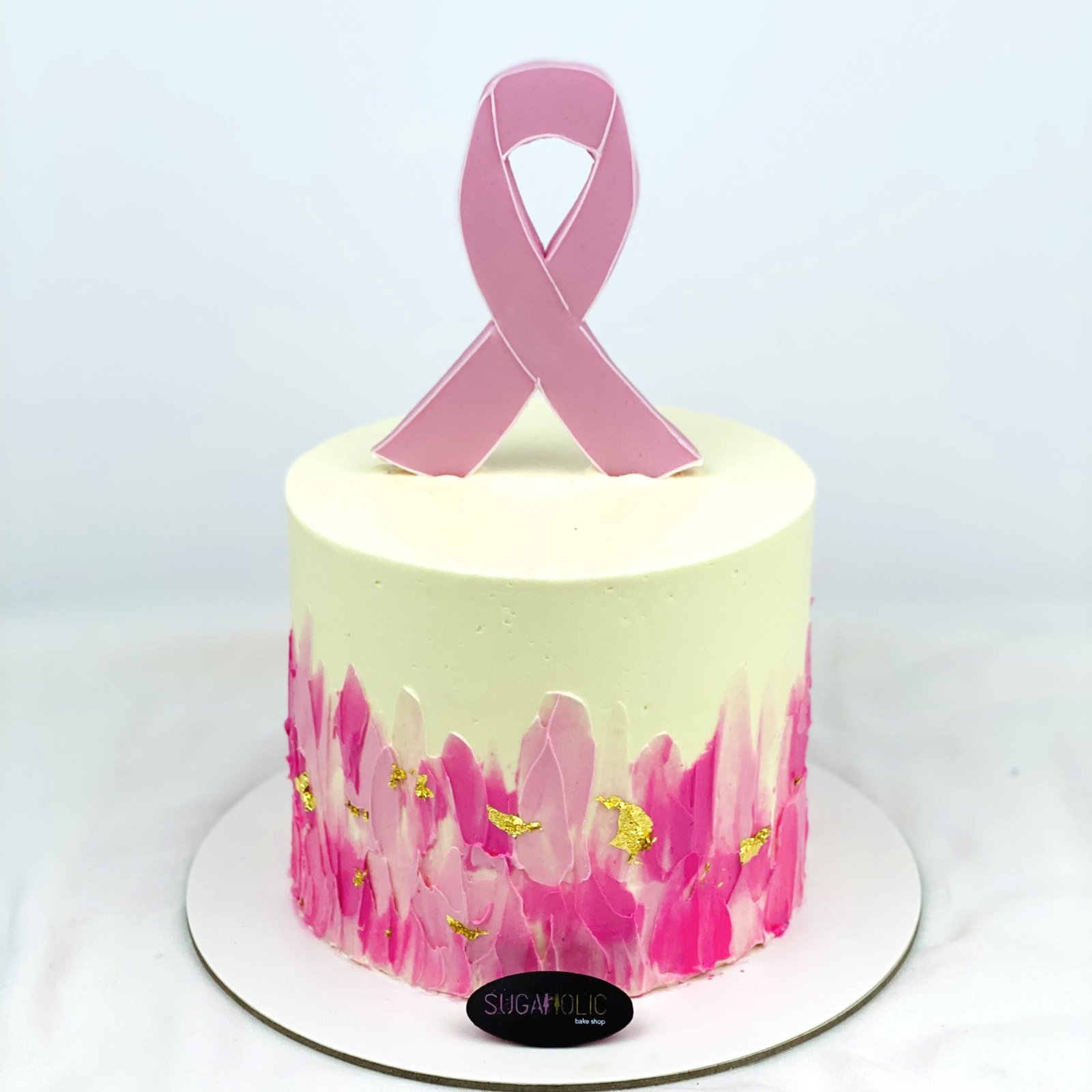 Breast Cancer Logo Cake 