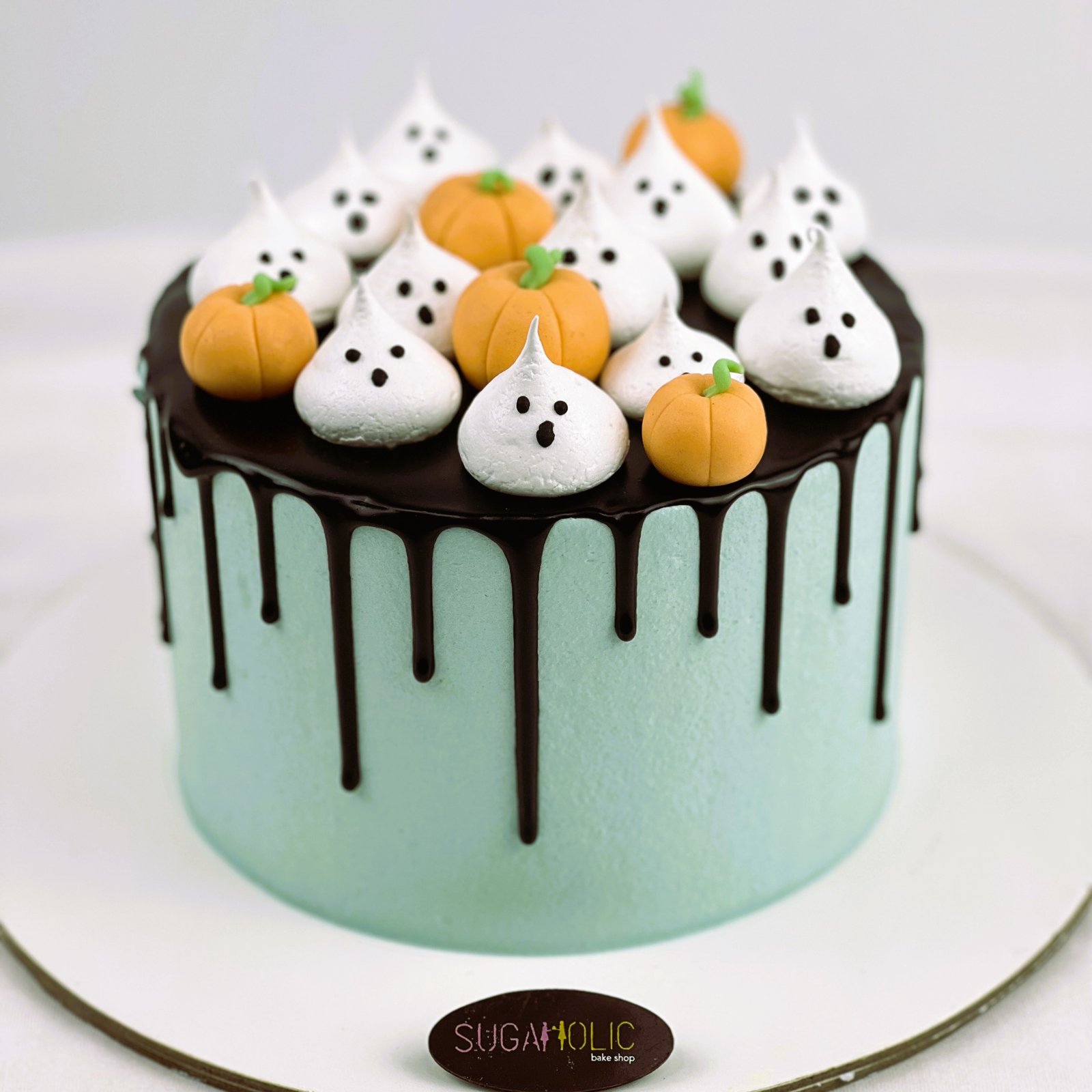 Blue Drip Pumpkin Cake 