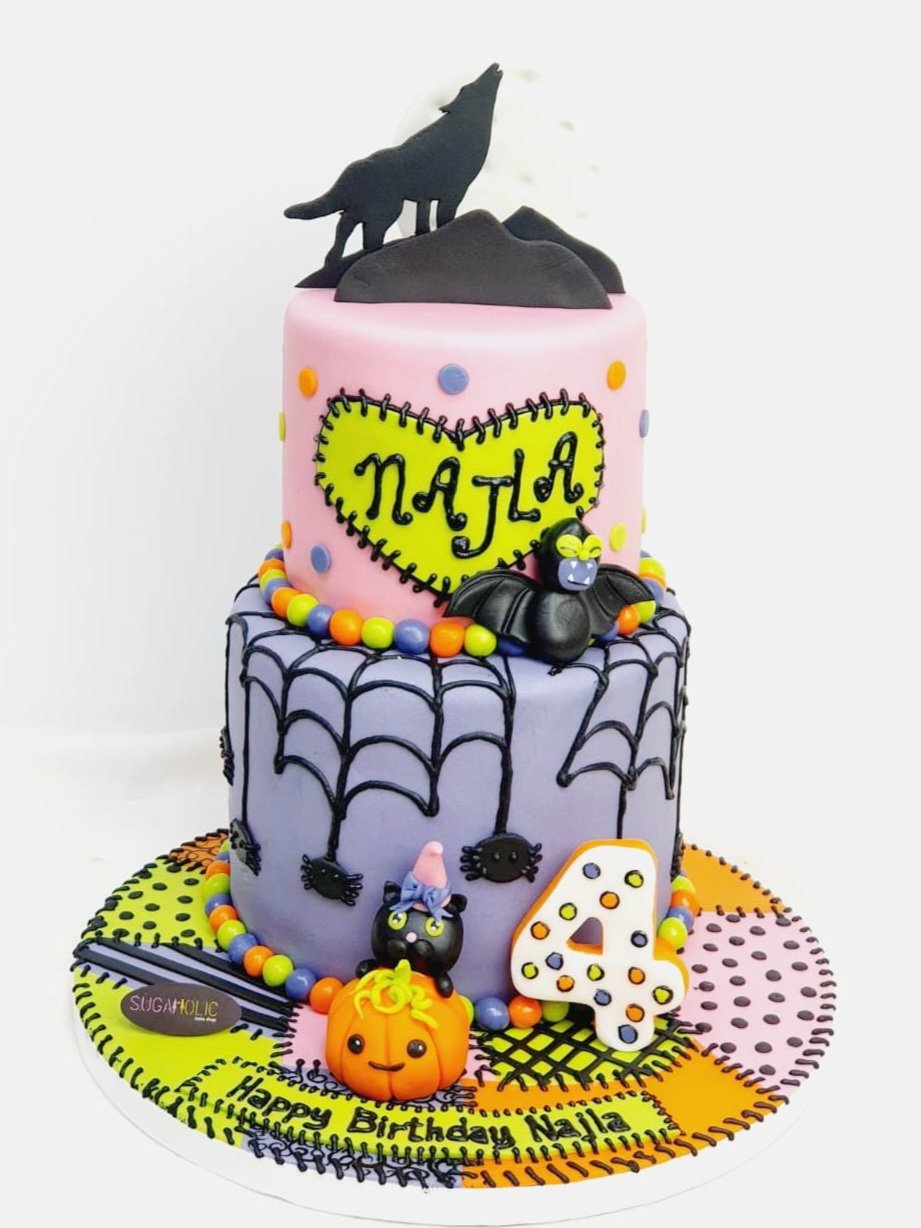 Halloween Cake - Pink and Purple theme 