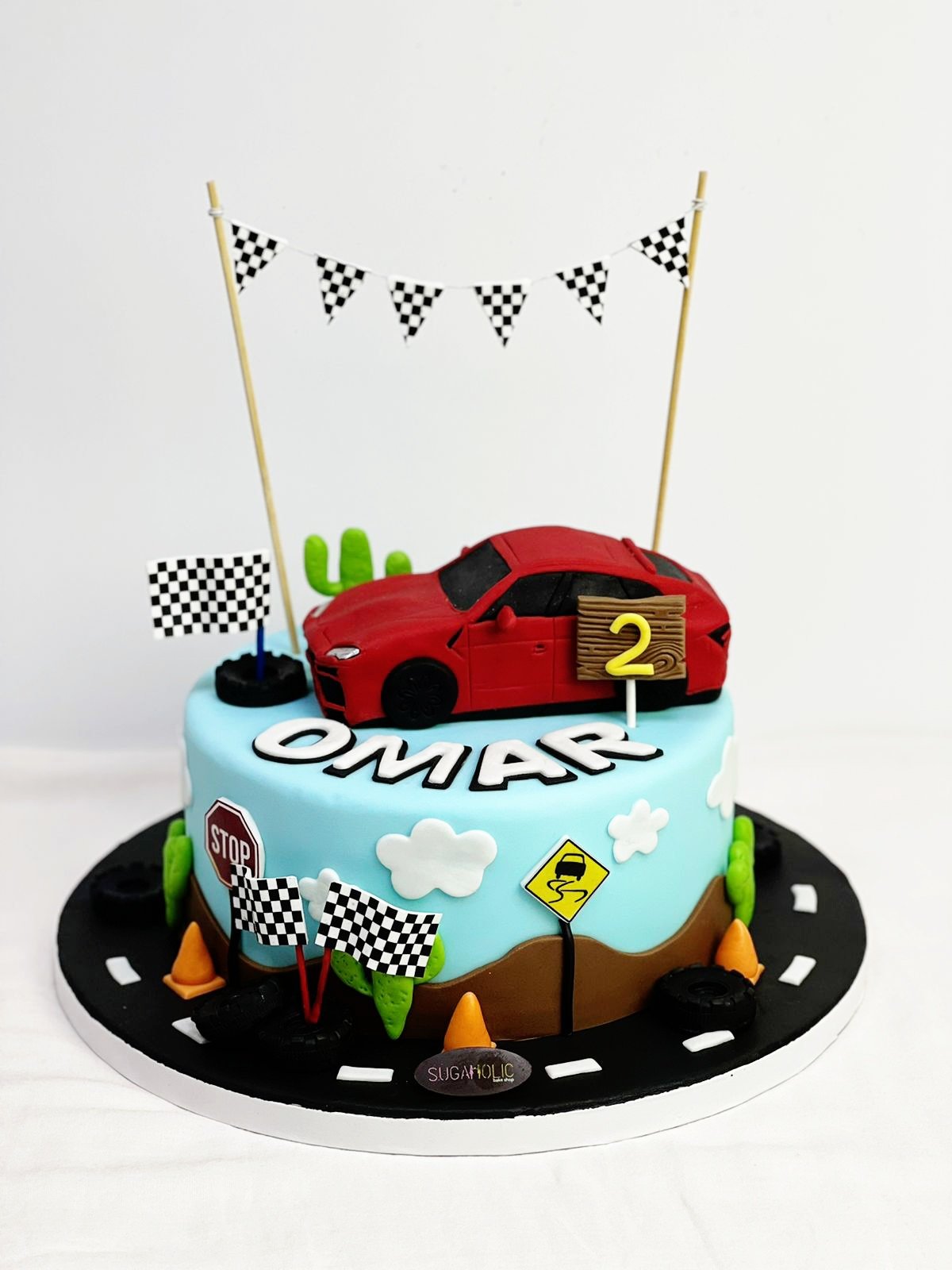 3D Car with Prints Cake