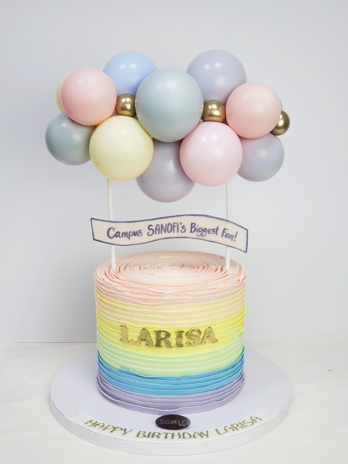 Pastel Ruffles Balloon Cake