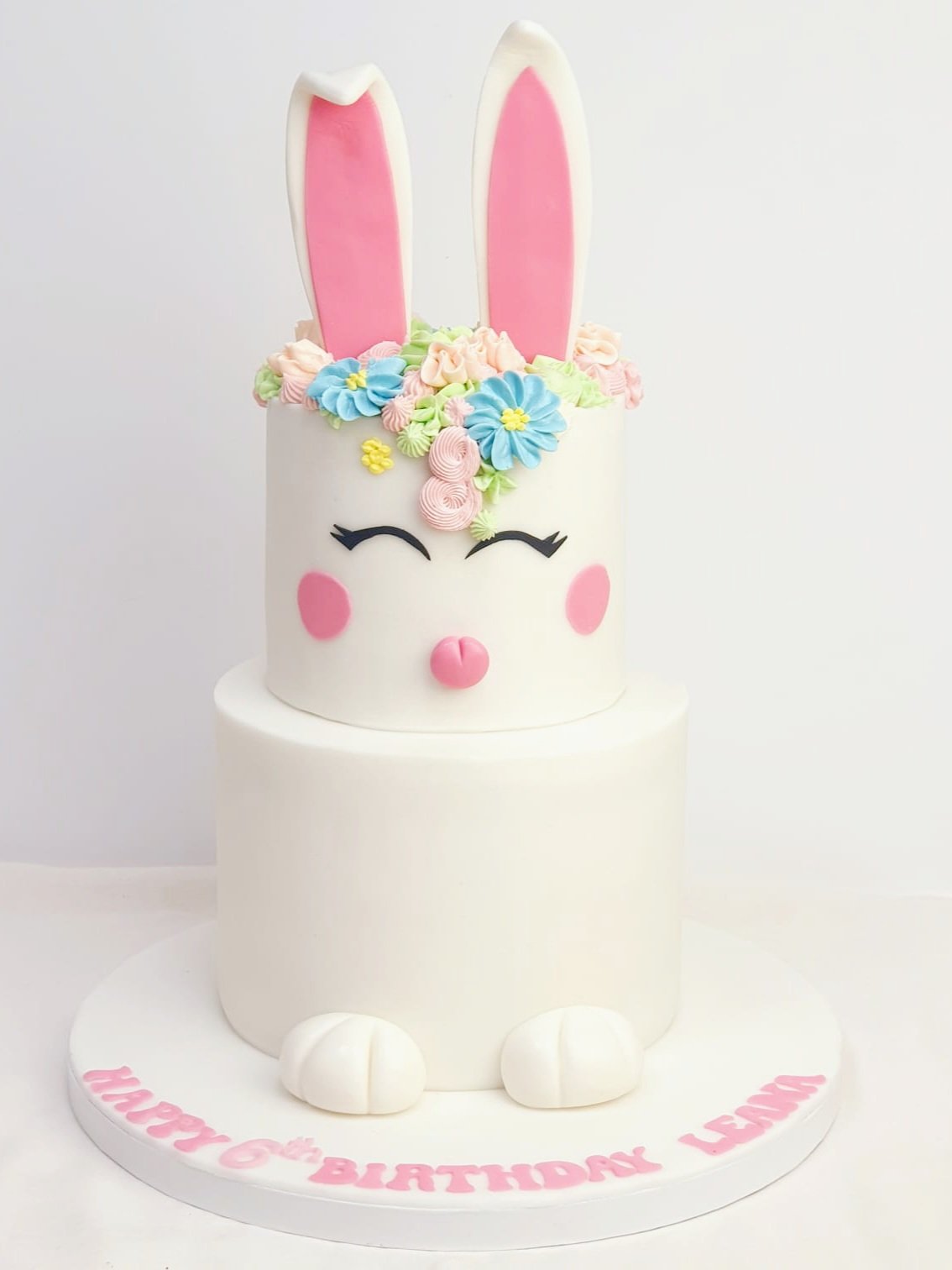 Bunny Cake White 2 tier 