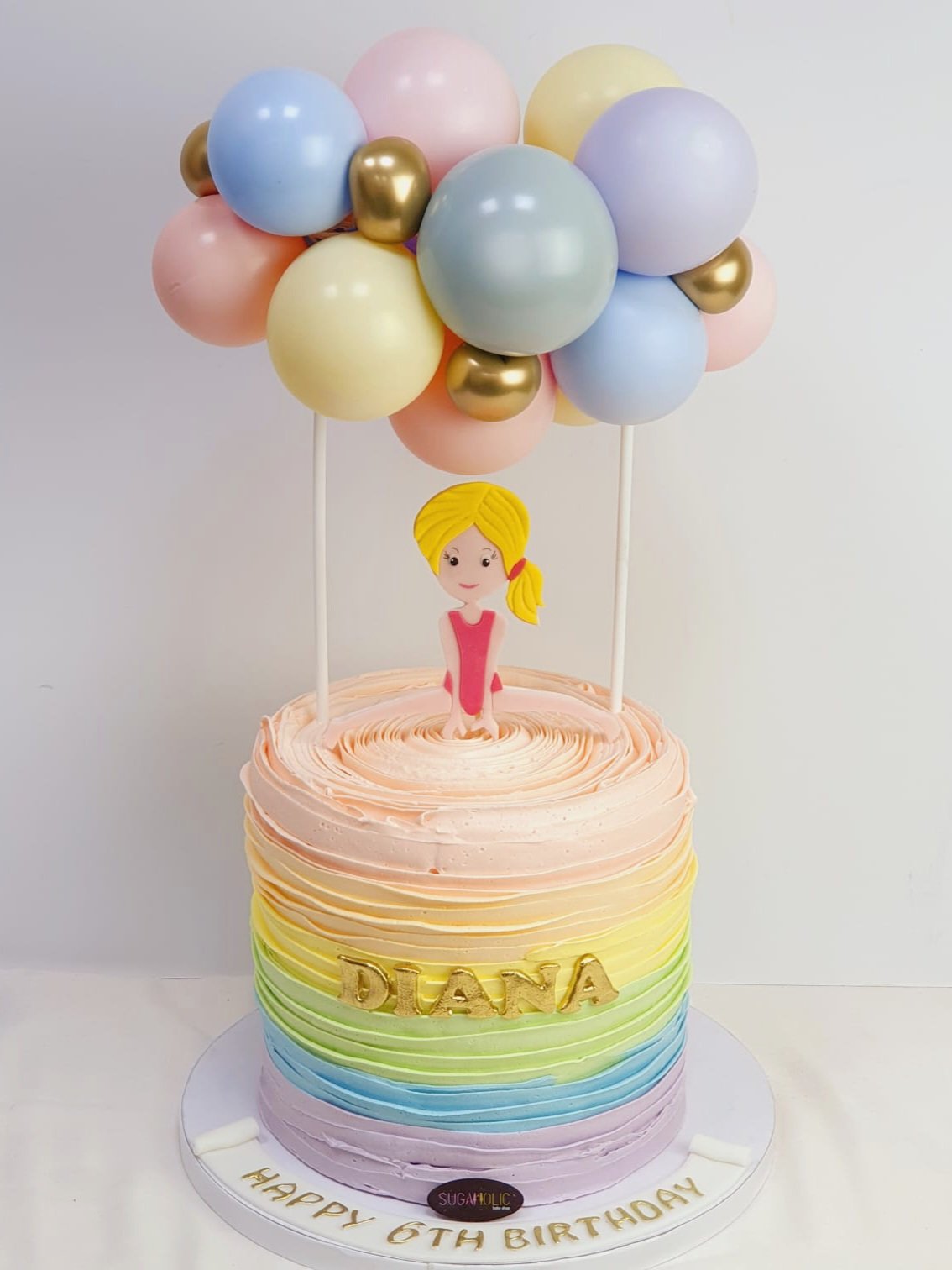Pastel Raffles Balloon Cake