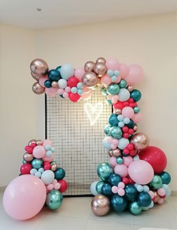 Wire Mesh Photoshoots ( Wire Mesh backdrop (Height 2m x Width 1.2m), Neon Heart Sign, Balloon Arch )